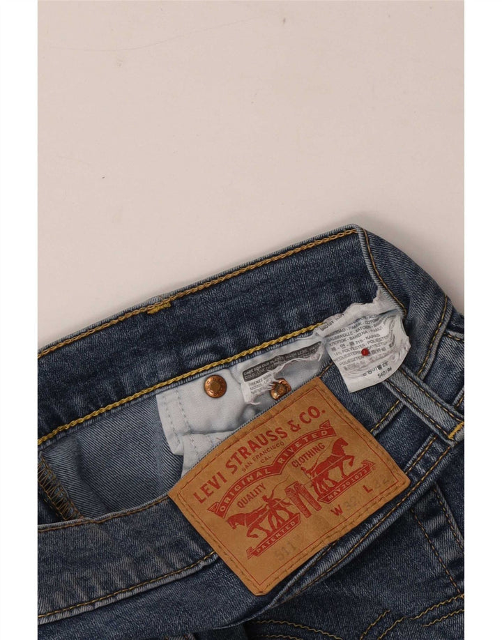 Męskie jeansy Levi's 511 Slim W32 L29 Niebieska bawełna