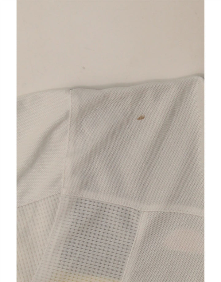 Męska koszulka polo ELLESSE, duża, biała, poliestrowa z blokami kolorów