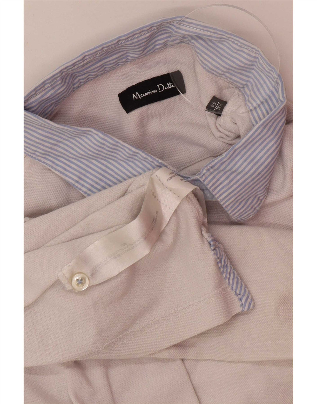 Męska koszulka polo Massimo Dutti 2XL, biała, bawełniana