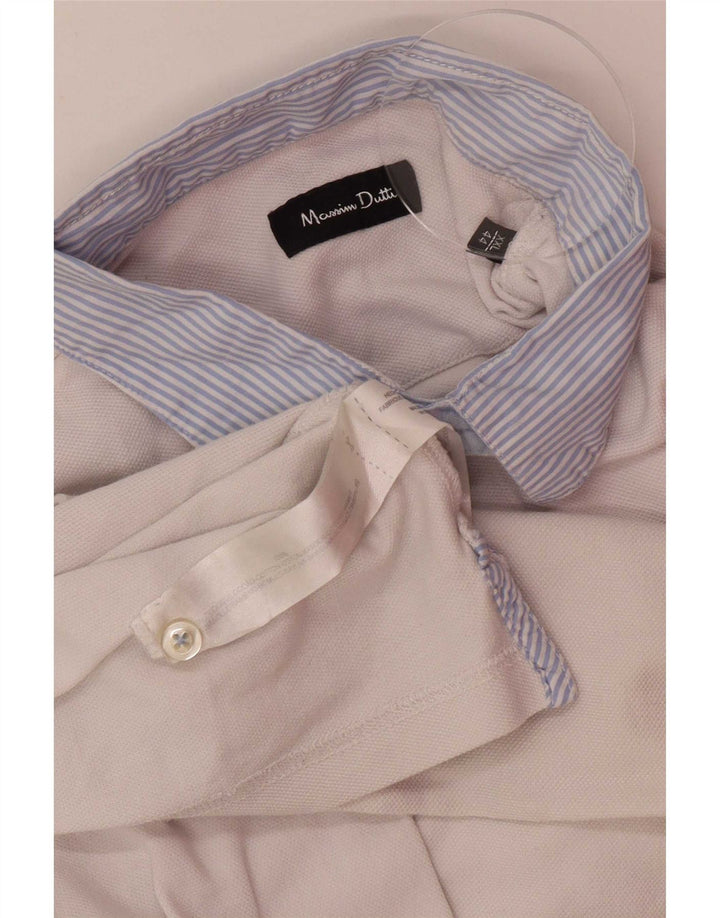 Męska koszulka polo Massimo Dutti 2XL, biała, bawełniana