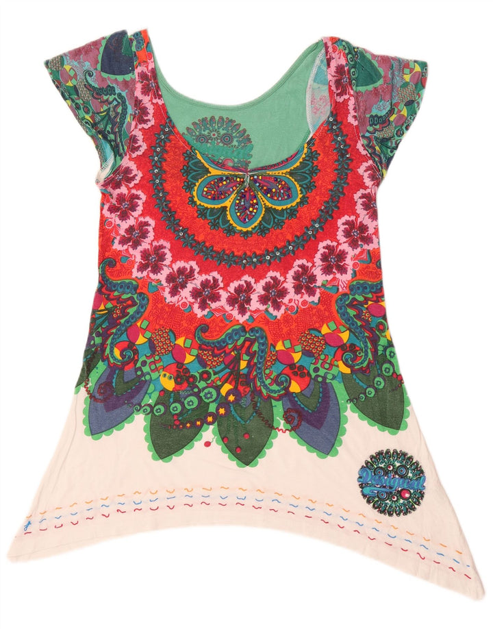 Desigual damski asymetryczny top tunikowy UK 12 średni wielokolorowy