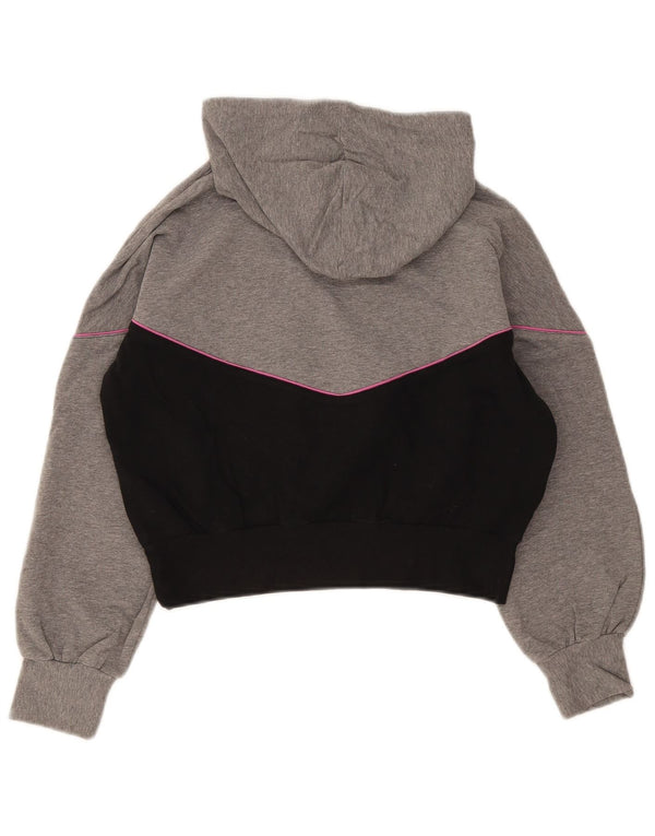 Dziewczęcy sweter z kapturem i grafiką Benetton 11-12 lat 2XL Szary blok kolorów