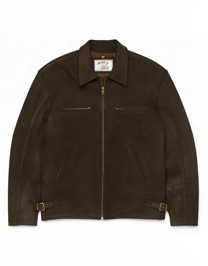 Vintage męska kurtka skórzana UK 38 Medium Khaki