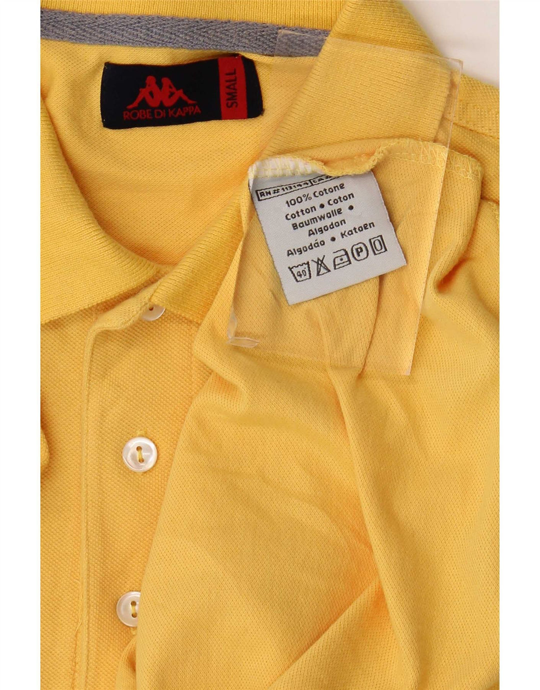 Męska koszulka polo Kappa, mała, żółta, bawełniana