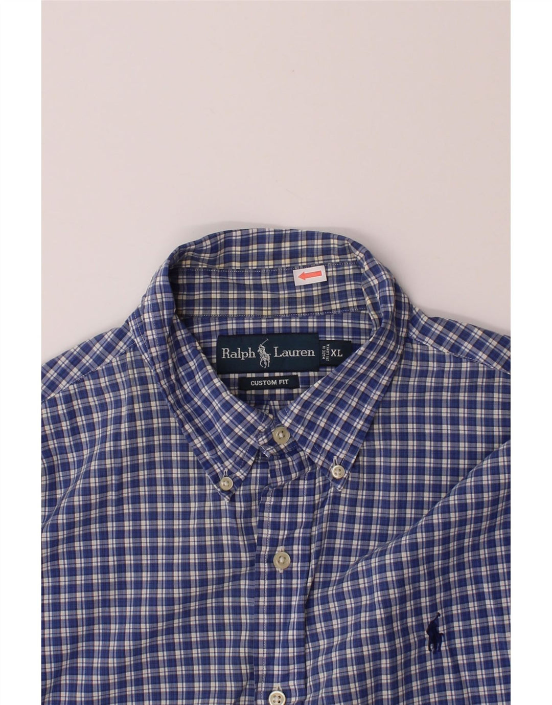 RALPH LAUREN Mens Comfort Fit Shirt XL Blue Check Vintage Ralph Lauren and Second-Hand Ralph Lauren from Messina Hembry 
