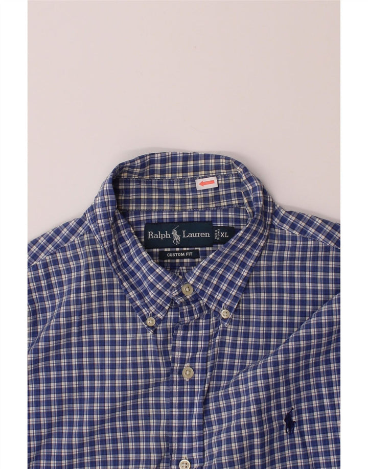 RALPH LAUREN Mens Comfort Fit Shirt XL Blue Check Vintage Ralph Lauren and Second-Hand Ralph Lauren from Messina Hembry 
