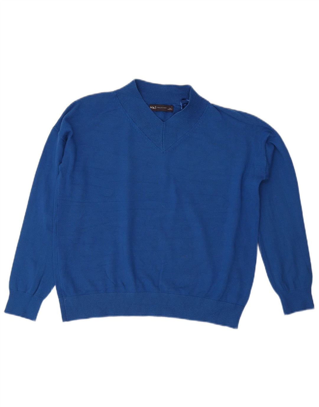 Marks & Spencer Damski sweter z dekoltem w kształcie litery V, UK 10, mały niebieski
