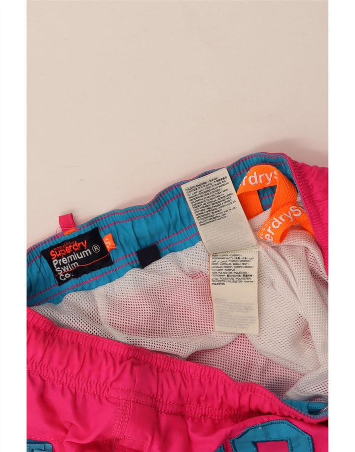 Damskie spodenki kąpielowe SUPERDRY z grafiką UK 10, mały, różowy poliester