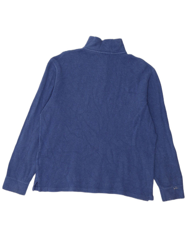 Polo Ralph Lauren Męski sweter z zamkiem błyskawicznym, średni niebieski, bawełniany