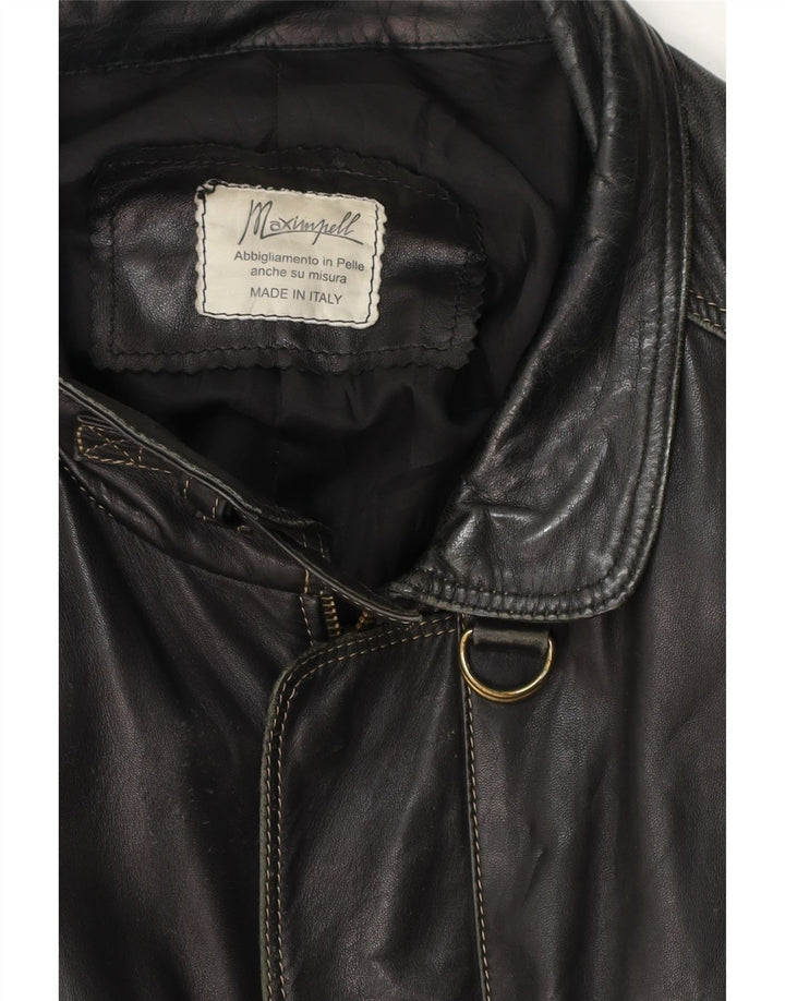 Vintage męska kurtka skórzana UK 44 2XL czarna