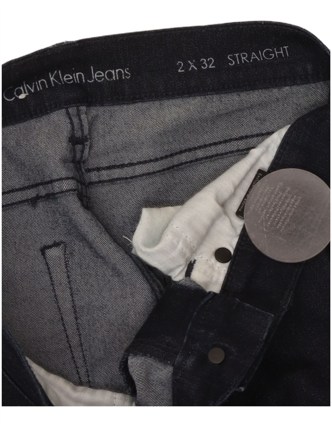 Damskie proste dżinsy Calvin Klein W32 L27 Granatowe, bawełniane