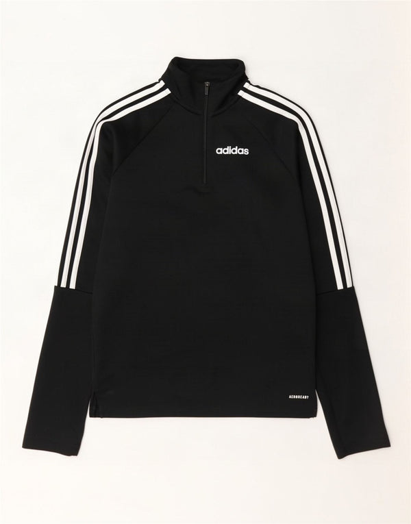 Adidas Mens Aeroready Zip Neck Pullover Tracksuit Top XS Black Polyester