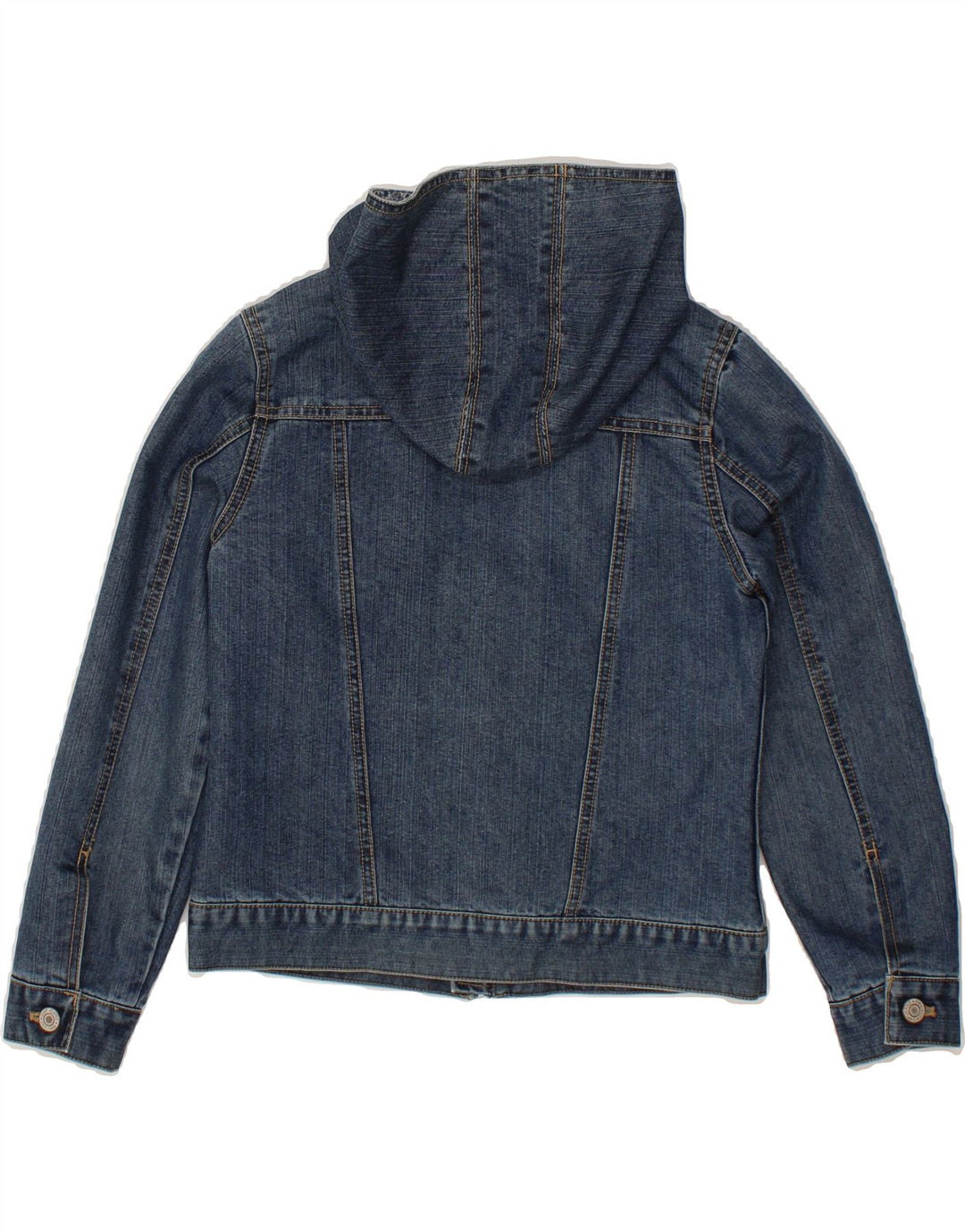 GAP Boys Hooded Denim Jacket 7-8 Years Large Blue Cotton Vintage Gap and Second-Hand Gap from Messina Hembry 