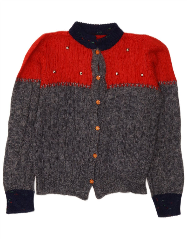 Sweter damski w stylu vintage z płatkami śniegu, UK 14, średni szary, blok kolorów