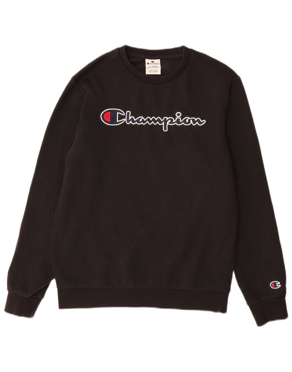 Chłopięcy sweter z grafiką CHAMPION 13-14 lat XL, czarny, bawełniany