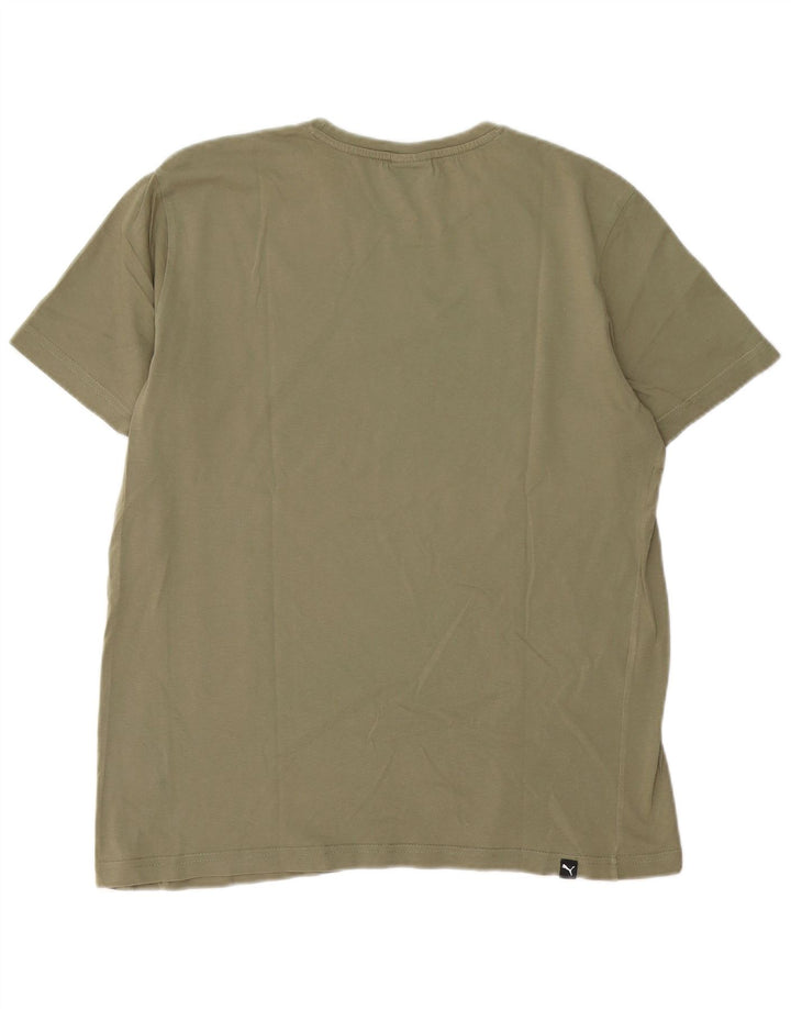 Męska koszulka z grafiką Puma, średnia, bawełniana khaki