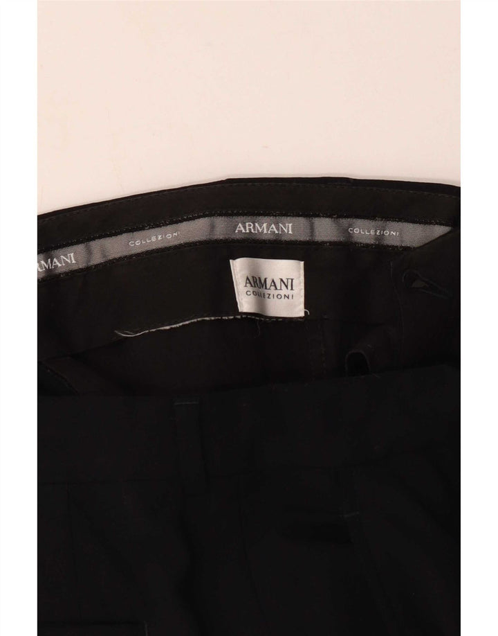Męskie proste spodnie garniturowe Armani W34 L36 czarne