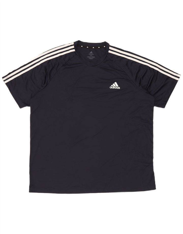 T-shirt męski Adidas Aeroready Top 2XL granatowy poliester