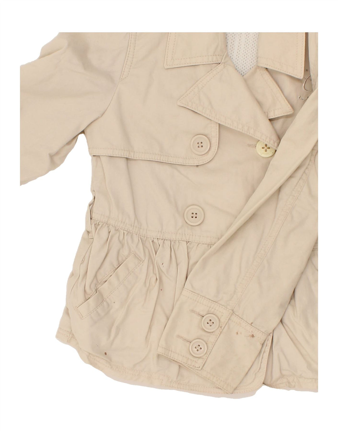 GEOX Girls Double Breasted Bomber Jacket 3-4 Years Beige Cotton Vintage Geox and Second-Hand Geox from Messina Hembry 