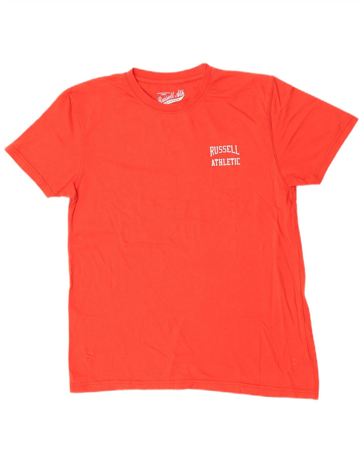 Męski T-shirt z grafiką Russell Athletic, mały, czerwony, bawełniany