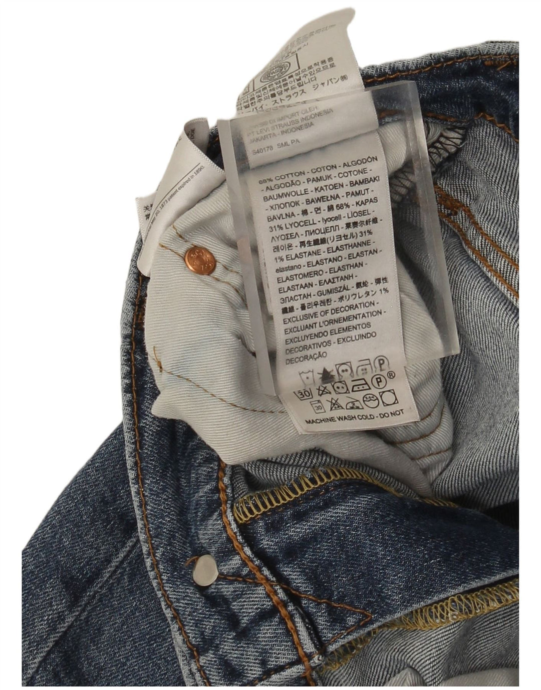 Męskie jeansy Levi's 512 Slim W30 L30 Niebieska bawełna