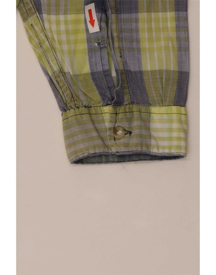 Koszula męska w stylu vintage, duża niebieska kratka