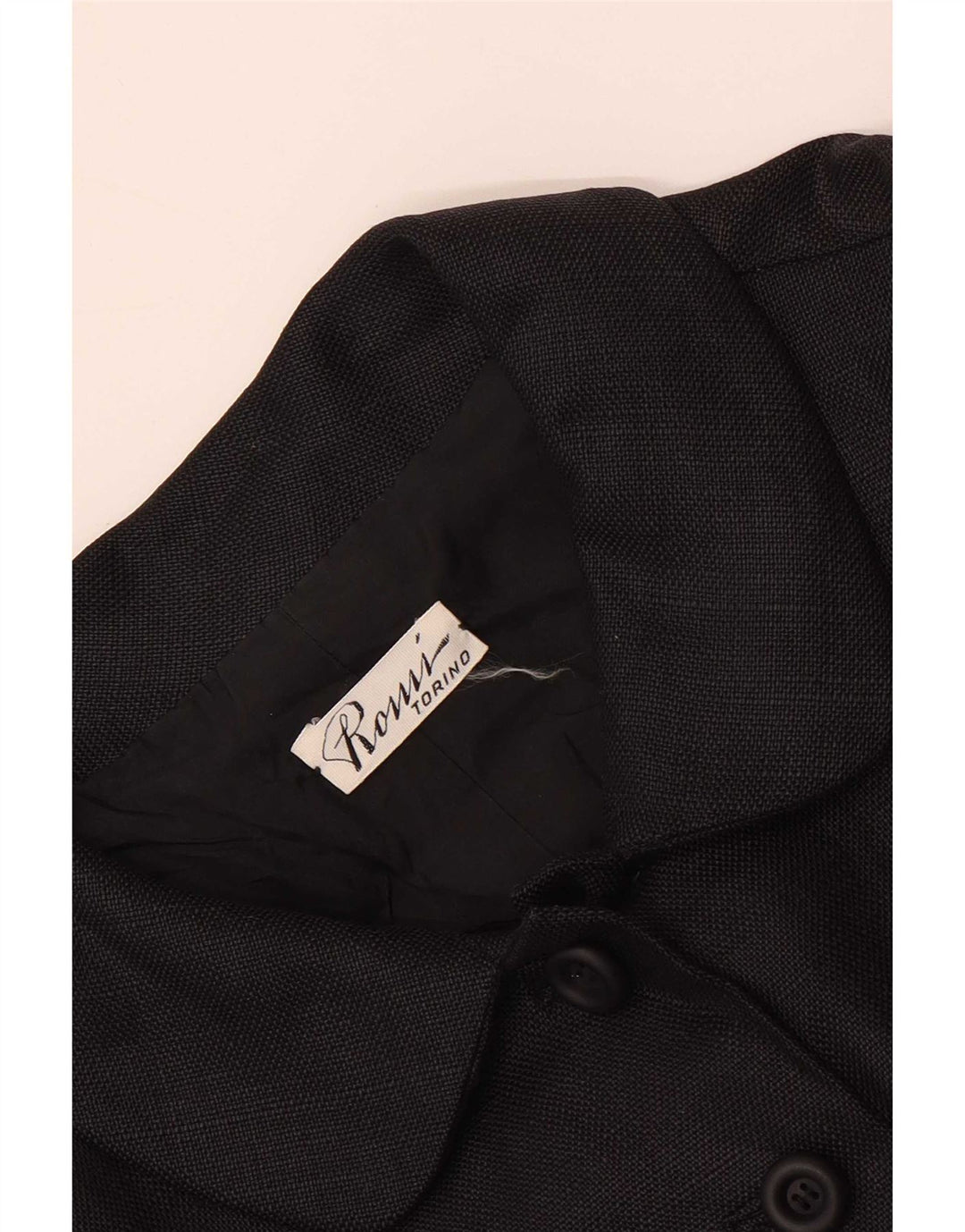Vintage damska marynarka zapinana na 7 guzików UK 8, mała czarna