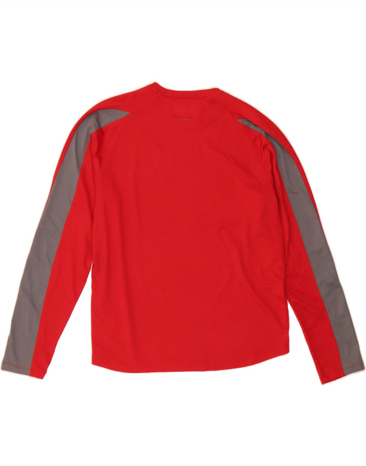 NEW BALANCE Womens Oversized Top Long Sleeve UK 10 Small Red Colourblock Vintage New Balance and Second-Hand New Balance from Messina Hembry 