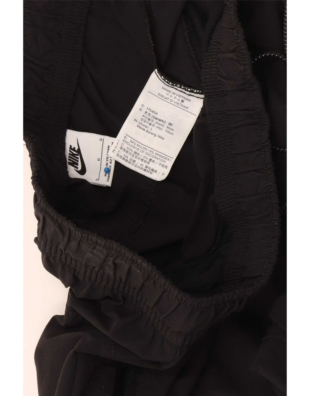 Męskie spodnie dresowe Nike Graphic Cargo, duże, czarne, nylonowe
