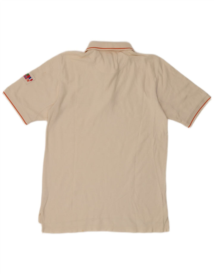 Męska koszulka polo Timberland, mała, beżowa, bawełniana w paski