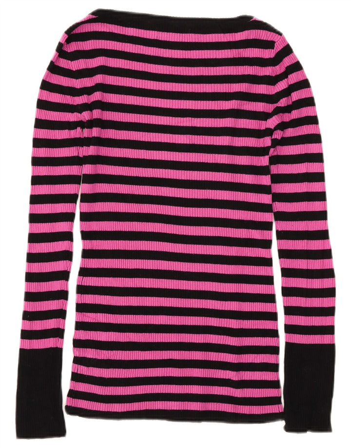 Damski top Guess z długim rękawem UK 8 w małe różowe paski