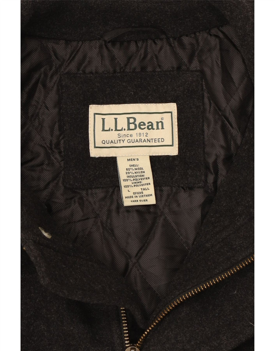 L.L.Bean Męski wysoki płaszcz UK 40, duży, szary, wełniany