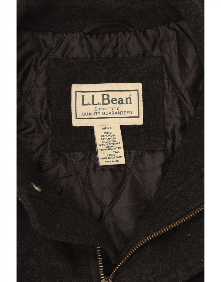 L.L.Bean Męski wysoki płaszcz UK 40, duży, szary, wełniany