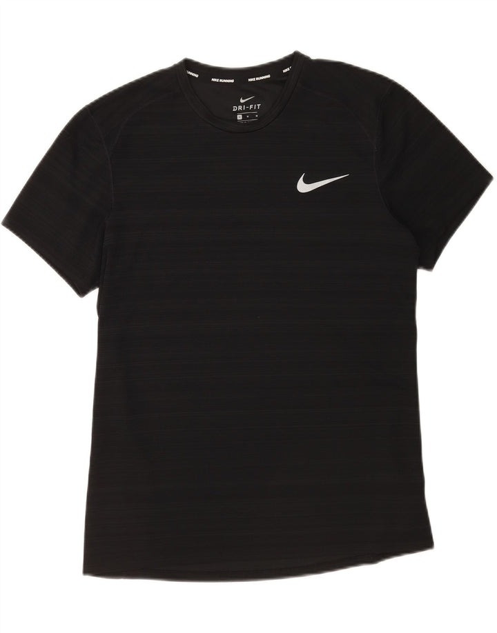 Męski T-shirt Nike Dri Fit, poliester w średnie czarne paski