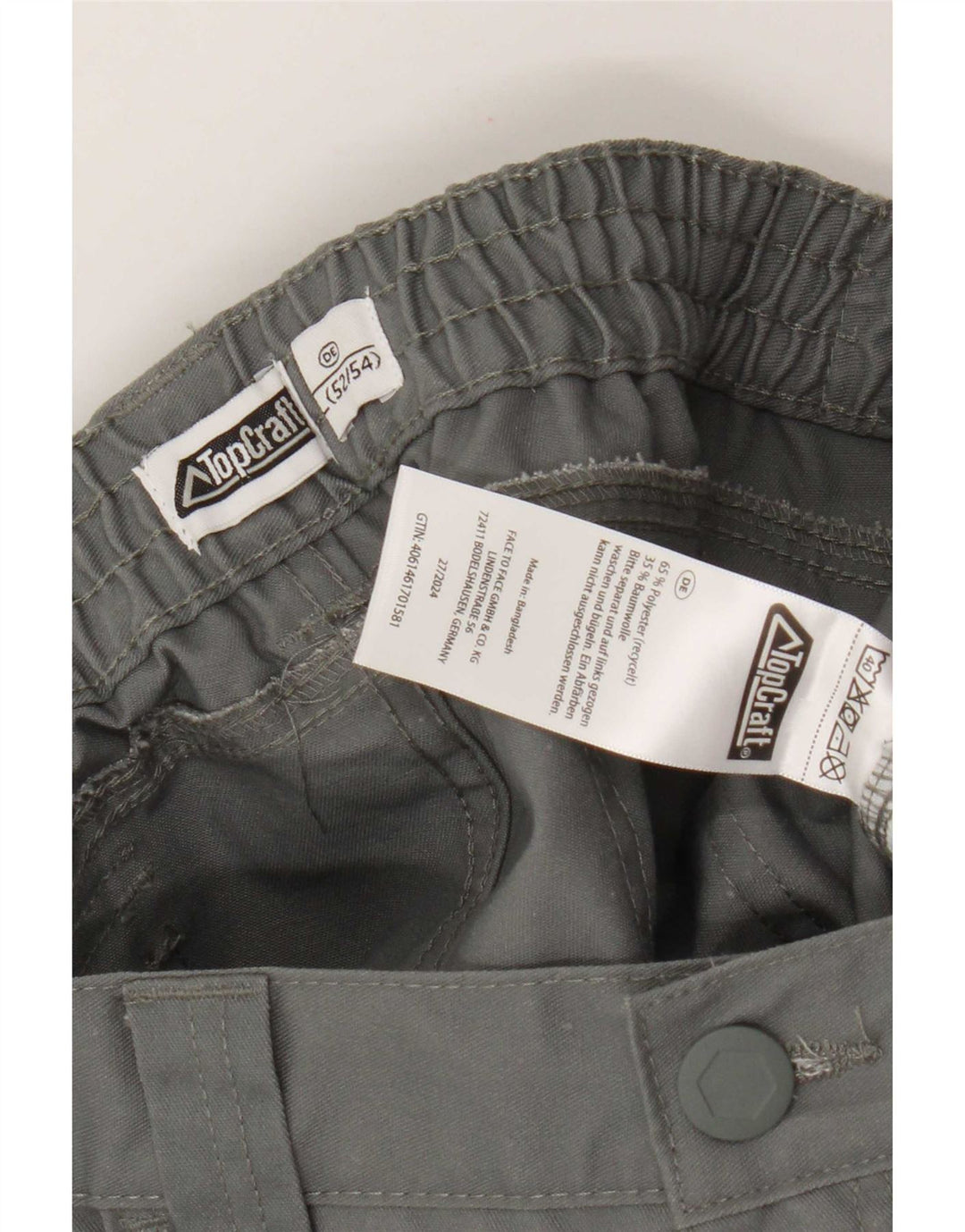 Męskie spodenki cargo w stylu vintage IT 52/54 XL W38 Szary poliester