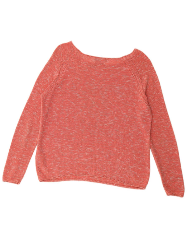 Damski sweter Tommy Hilfiger z dekoltem w łódkę UK 14 Średni różowy nakrapiany