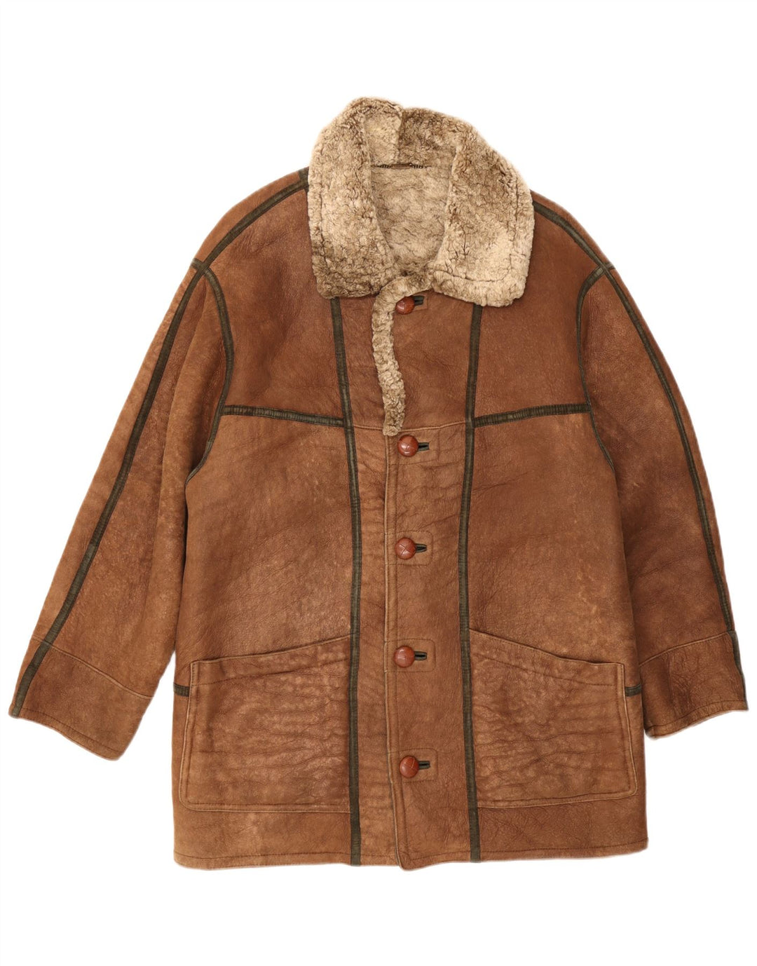 Męska kurtka Shearling Christ IT 48 Średniobrązowa skóra