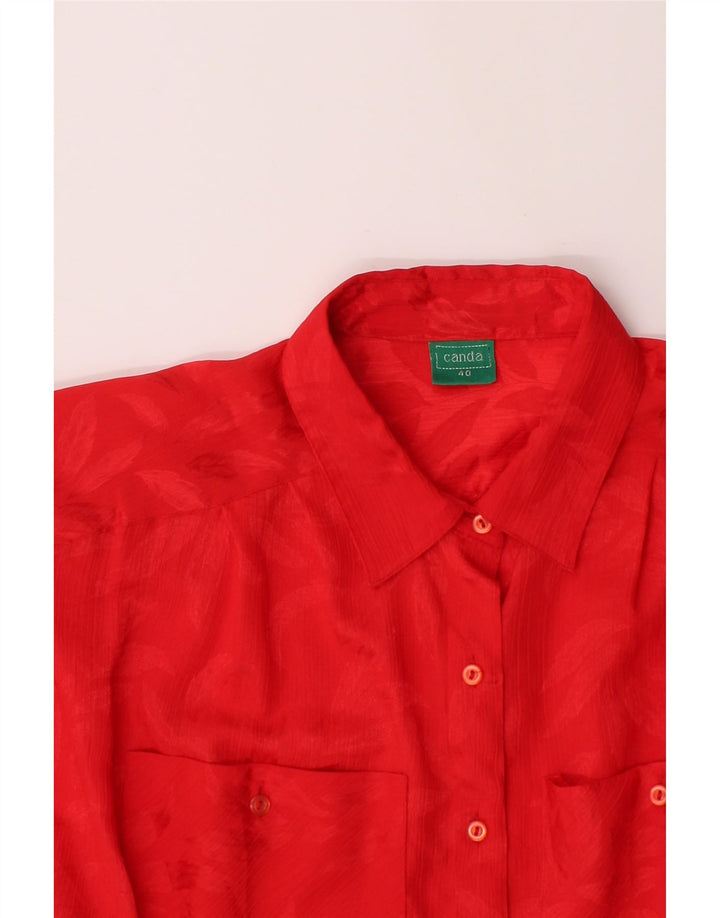 CANDA Womens Oversized Shirt Blouse EU 40 Medium Red Polyester Vintage Canda and Second-Hand Canda from Messina Hembry 