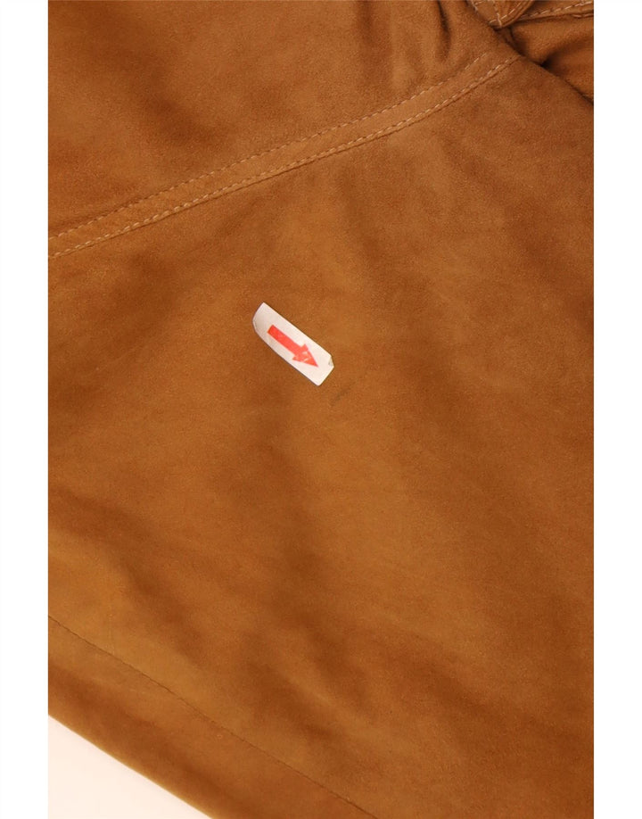 Vintage męska zamszowa kurtka bomber UK 40, duża brązowa