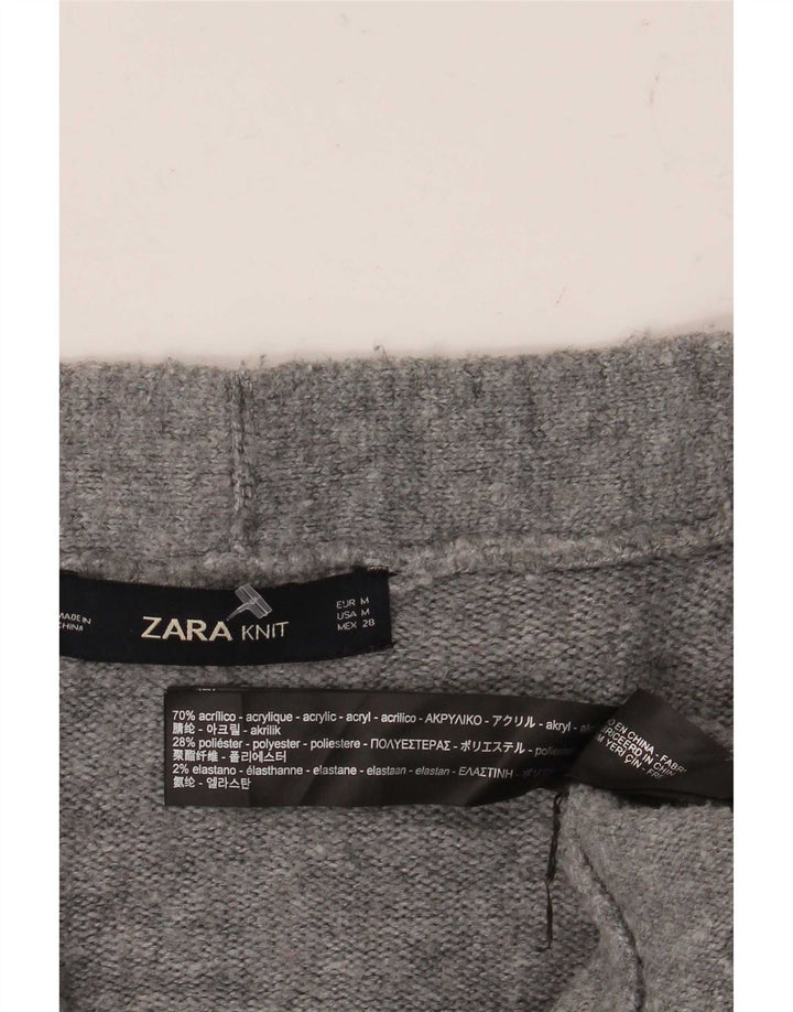 Damski sweter oversize Zara UK 14 Średni szary, nakrapiany akryl