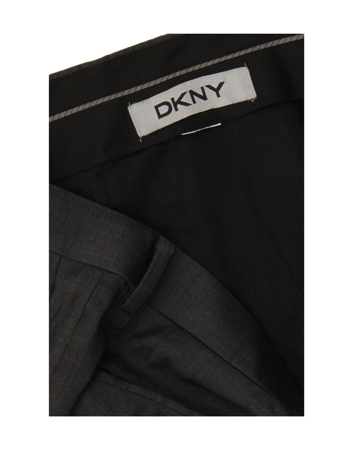 Spodnie męskie DKNY proste garniturowe W34 L30 szare