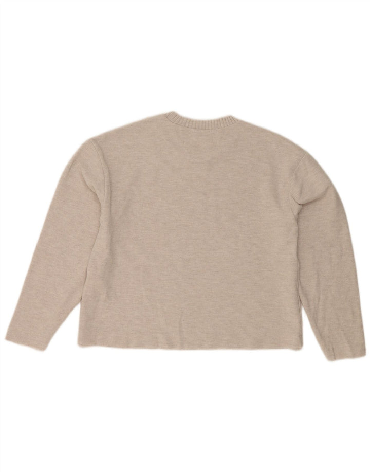 Damski sweter Zara z okrągłym dekoltem, UK 10, mały, szary poliester