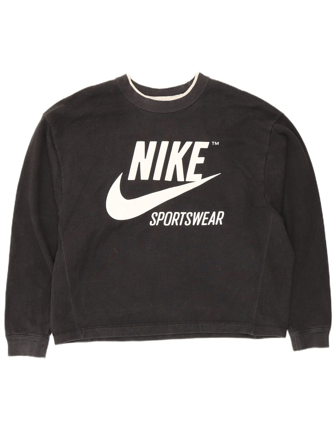 Damski sweter oversize Nike UK 14, średni czarny, bawełniany