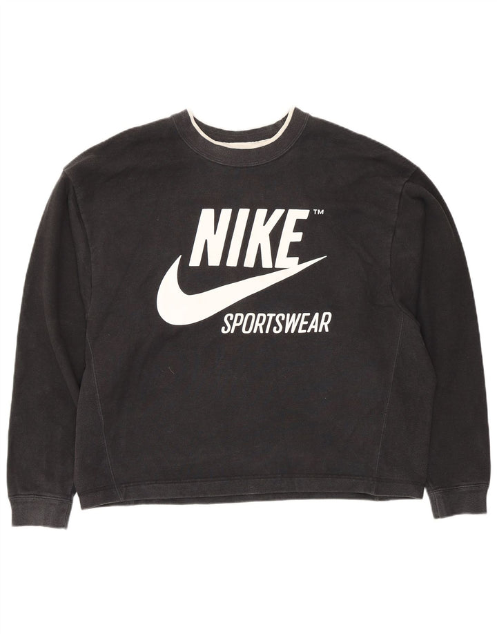 Damski sweter oversize Nike UK 14, średni czarny, bawełniany