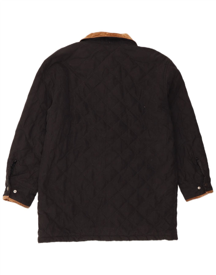 Damski, oversize'owy pikowany płaszcz Ralph Lauren US 4 Small Black Colorblock