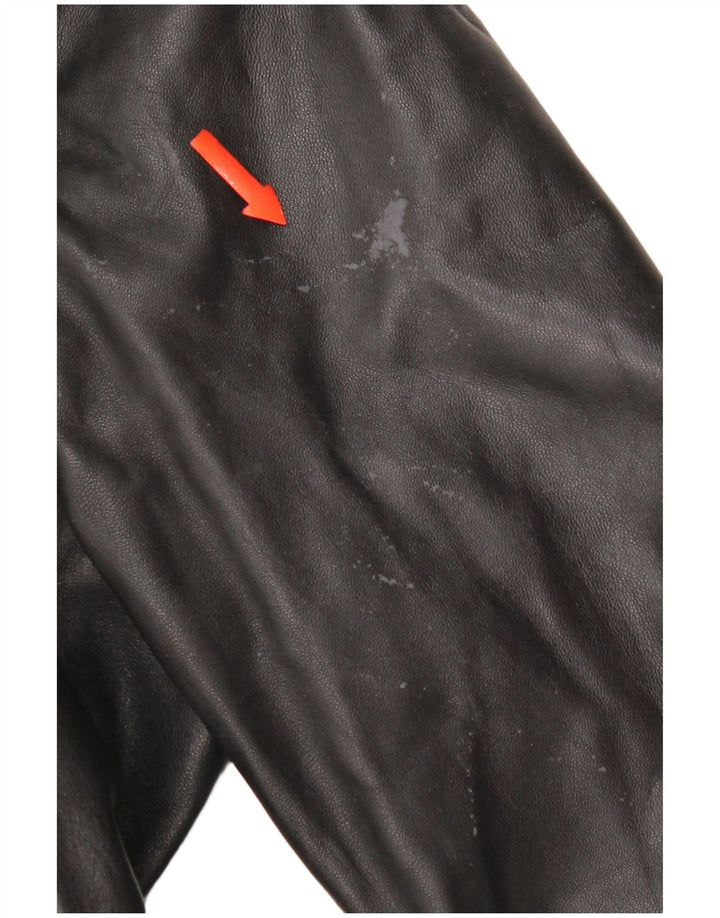 Vintage męski płaszcz skórzany UK 38 średniej czarnej skóry