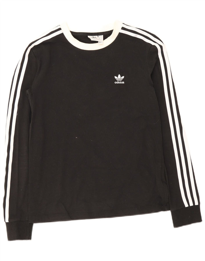 Top damski Adidas z długim rękawem UK 8, mały, czarny, bawełniany