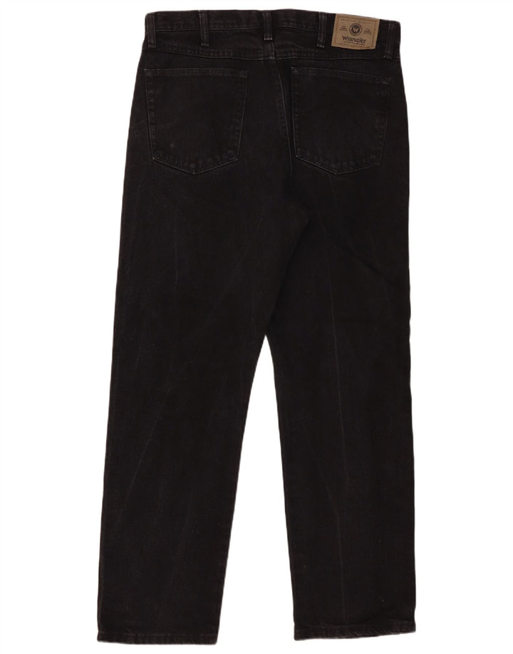 Męskie proste dżinsy Wrangler W34 L30, czarna bawełna