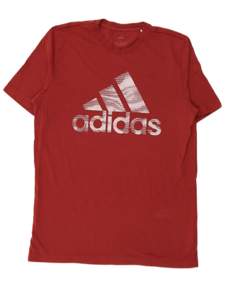 Męski T-shirt z grafiką ADIDAS, duży, czerwony, bawełniany