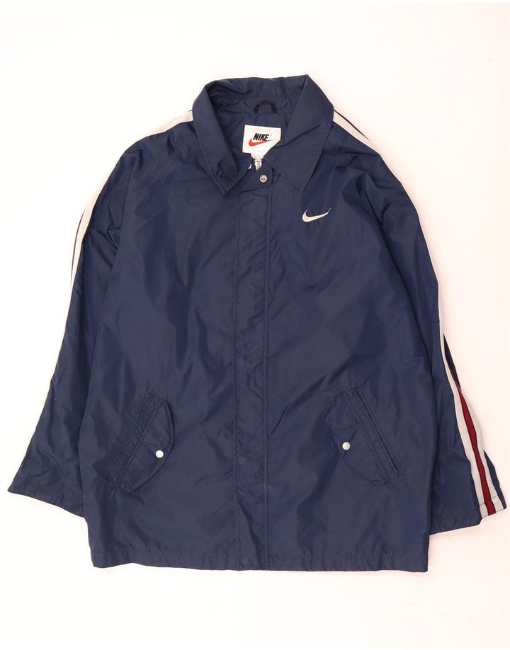 Męska kurtka przeciwdeszczowa Nike UK 42 XL, nylon w granatowe paski